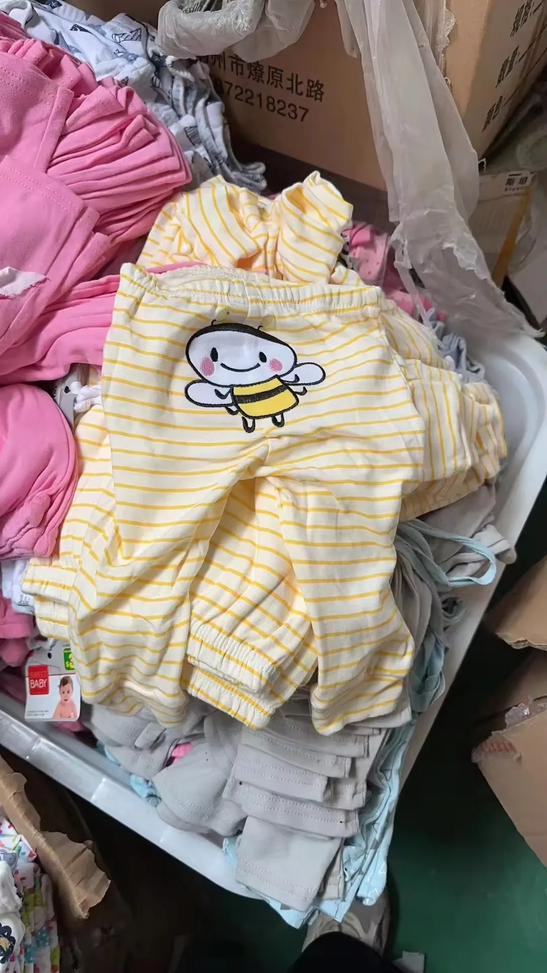 Wholesale baby pants 100% cotton cartoon 0~12M random model stripe printing color pants newborn baby gift set