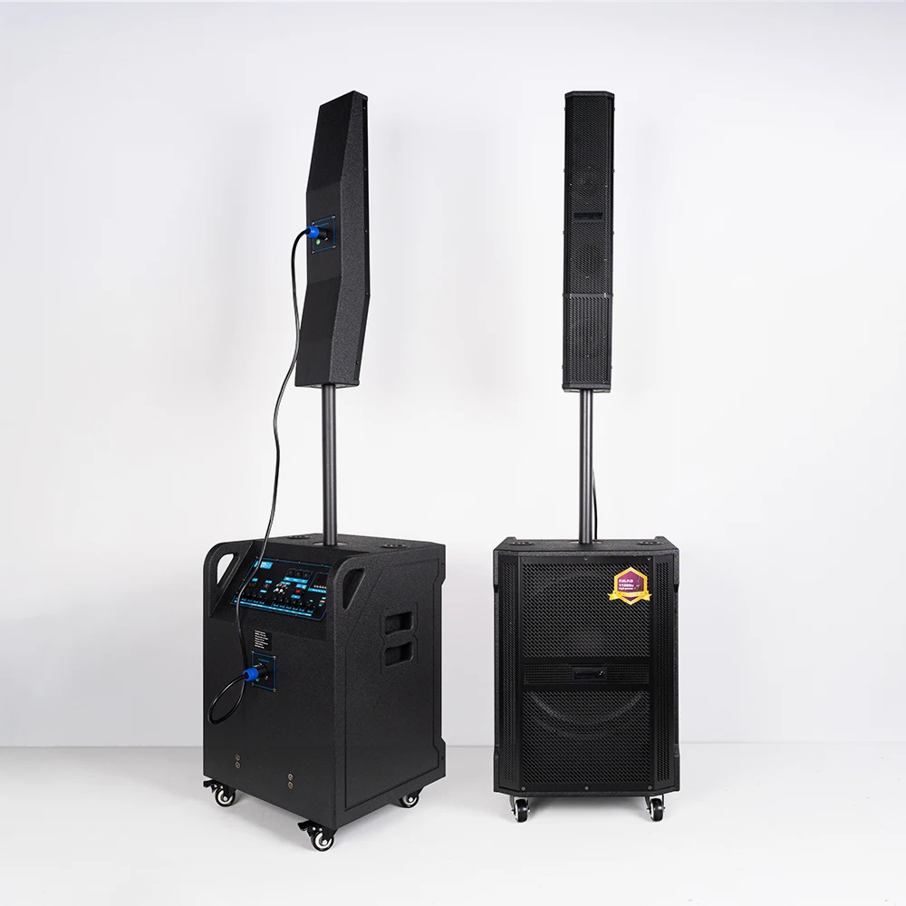 TTD1510 Professional Battery Portable Column Speaker Active pa System 15 Inch Outdoor Speaker with Wireless Microphone