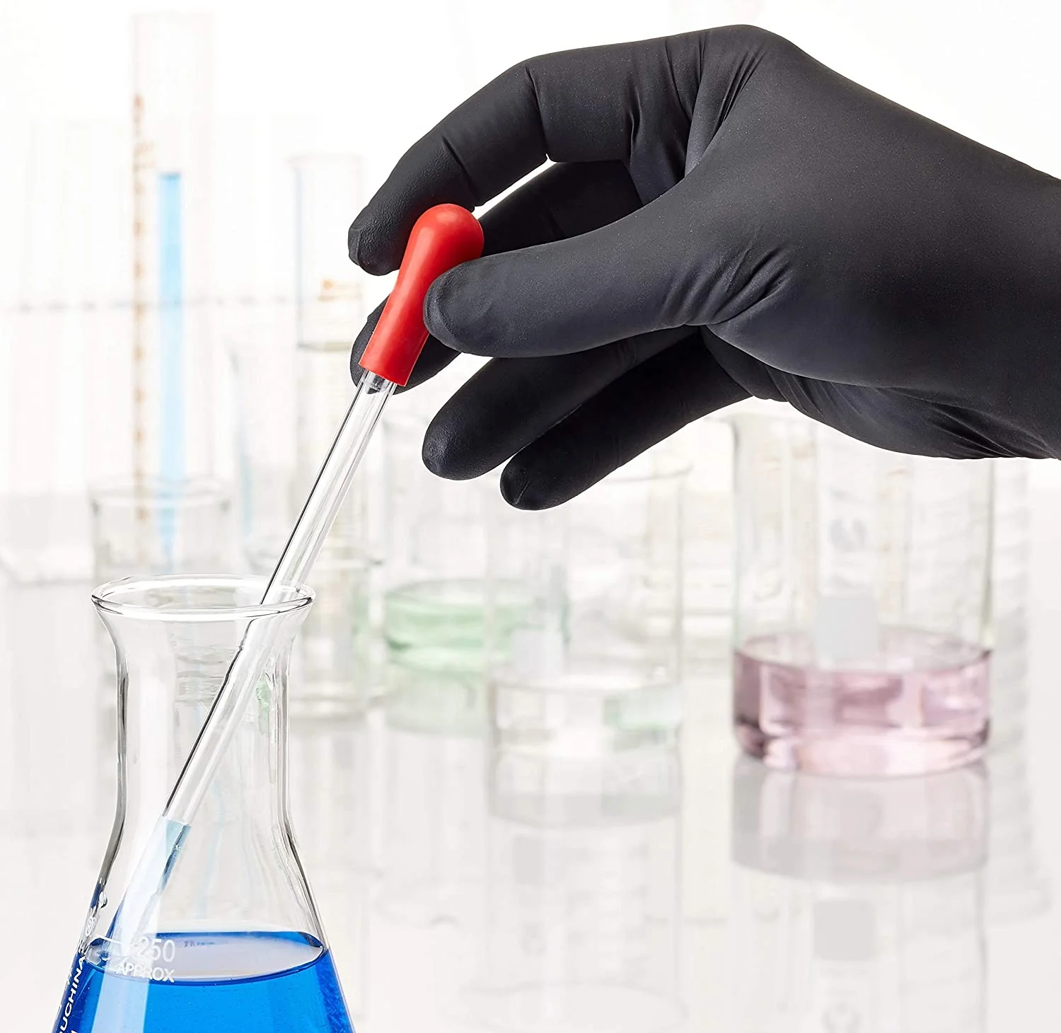 100 Stuck Box Black Nitrile Hybrid Latex Examination Gloves Powder-free