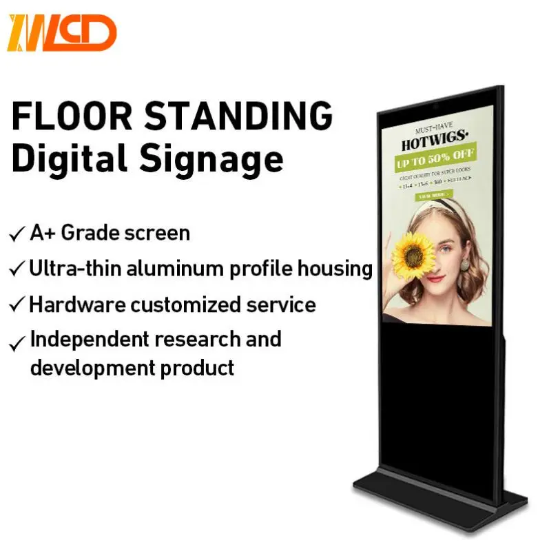 Floor Stand Interactive LCD Digital Signage Advertising Display Totem 43 55 inch indoor Touch Screen Kiosk for Shopping Mall