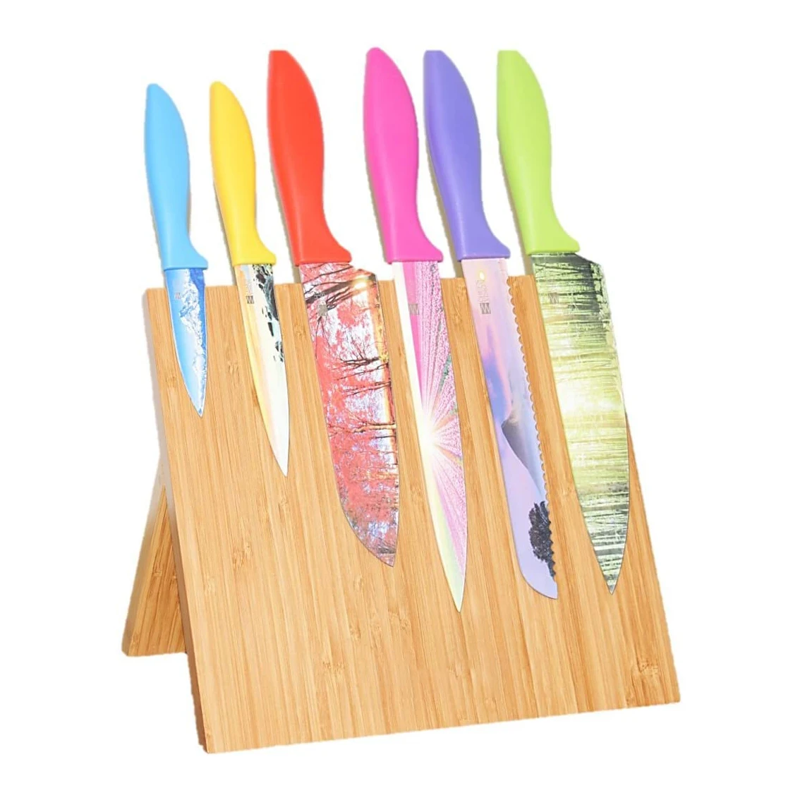 Бамбуковый Магнитный блок для ножей разделочная доска держатель и стеллаж хранения бамбуковый