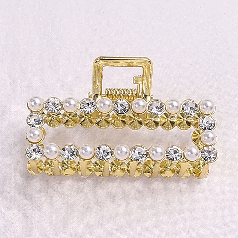 New fashion Woman Elegant Geometric Pearl Rhinestone Hairpins Hair Clips Alloy Barrettes Girls Hair Accessories Headwear