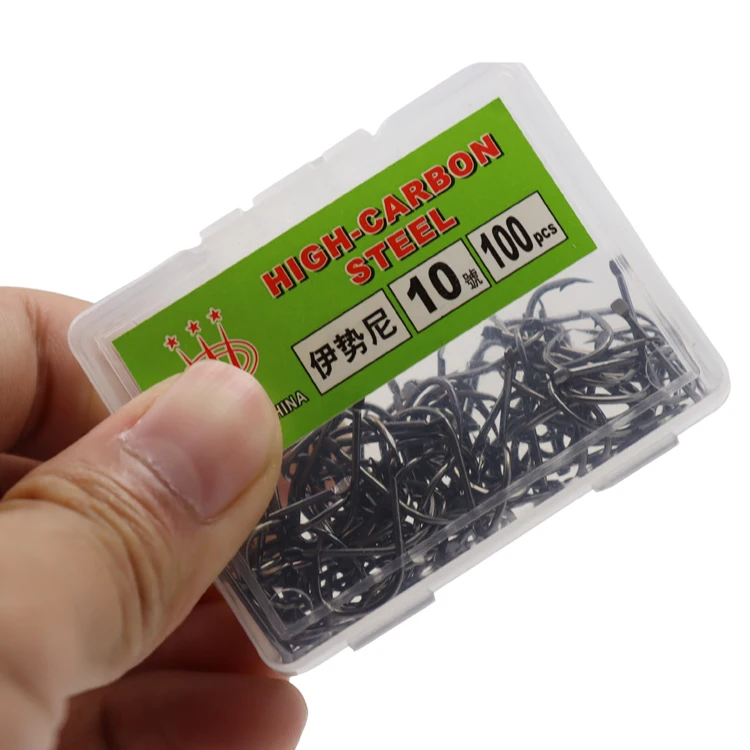  Factory Wholesale Outlet Black Band With Barbed Boxed Packaging High Carbon Steel Fishing Hook