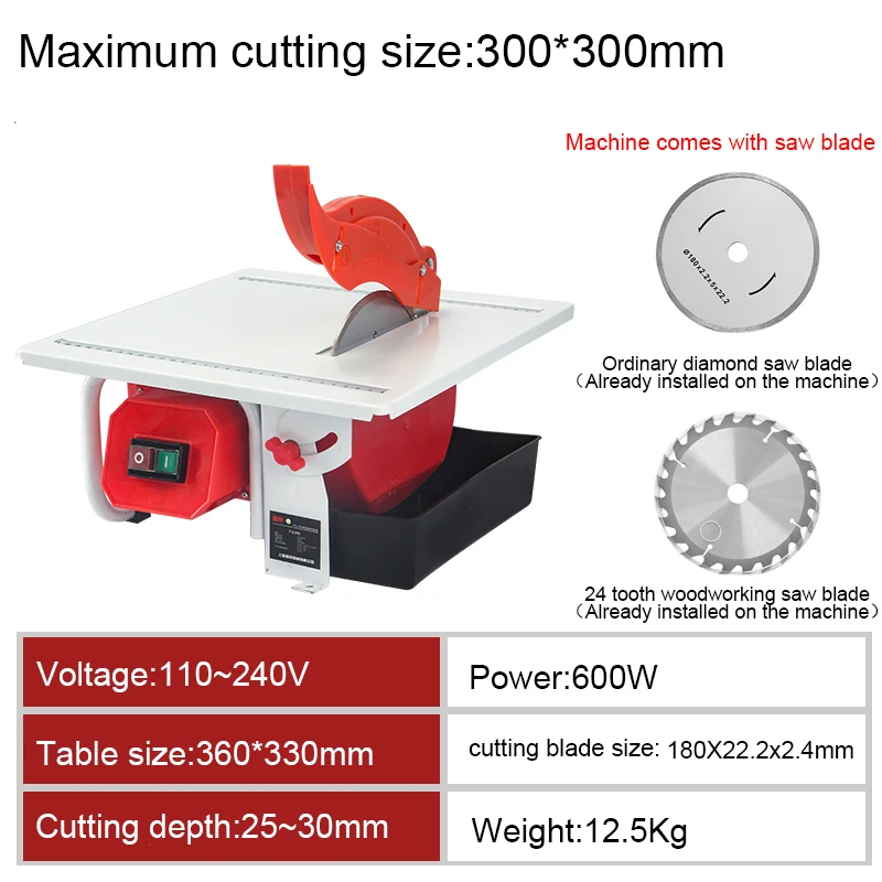 Fusai FS-180 600W 180mm mini electric table saw cutting machine marble cutter