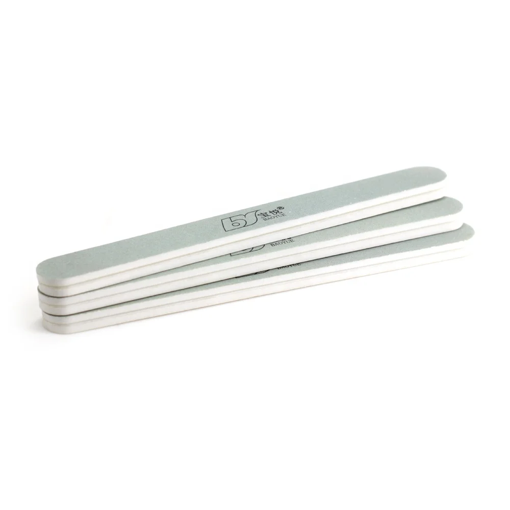 Custom logo printed greyish green personal care sponge polished nail buffer