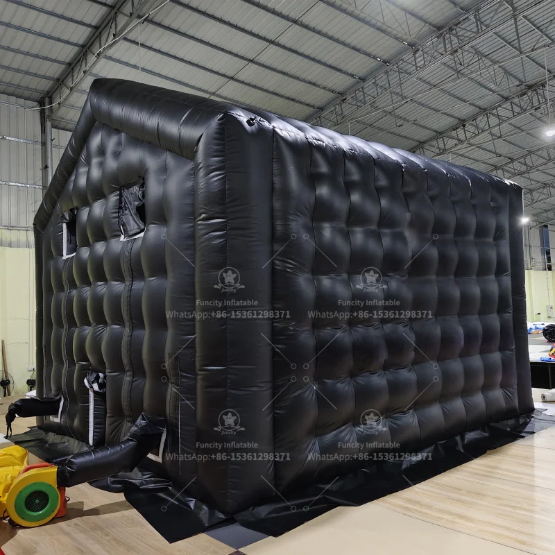 Funcity 18ft Commercial Grade PVC Material Black Mobile Disco Night Club Tent Party Inflatable Nightclub Tent