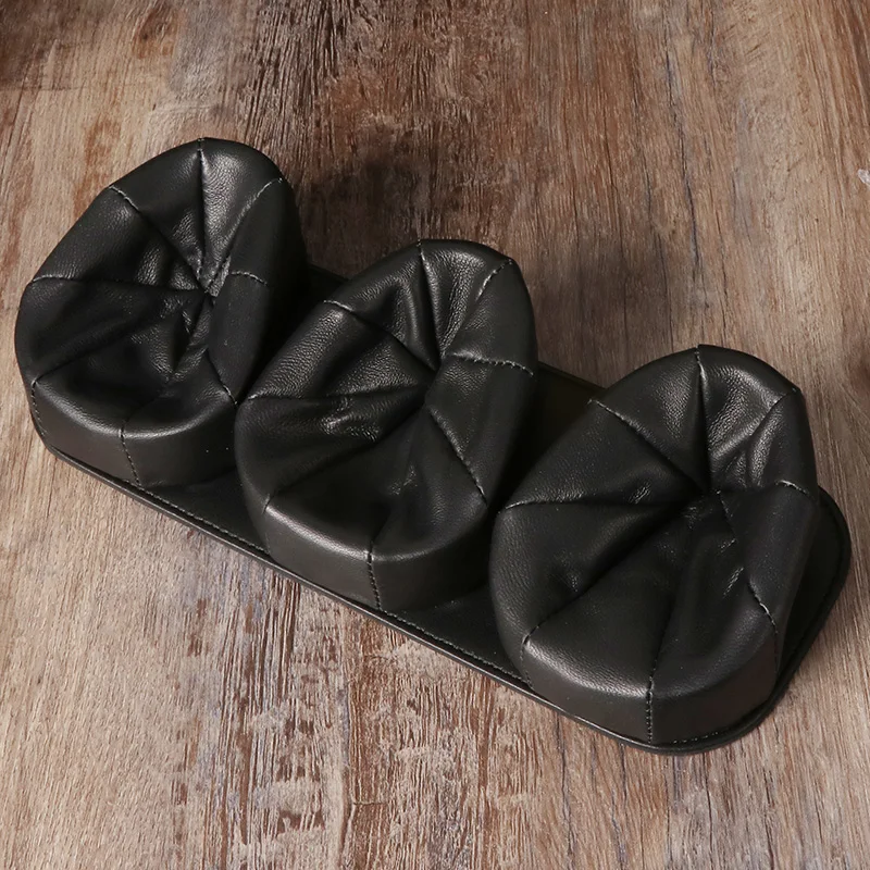 Futeng PU Leather Pipe holder Smoking Accessories Black Sofa Stand Rack Holder For 3 Pipes