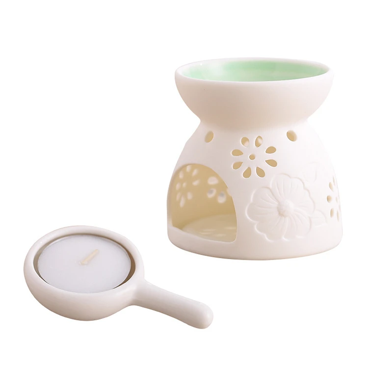Wholesale Candle Aroma White Ceramic Tealight Wax Warmer Porcelain Essential Oil Burners