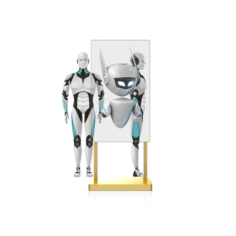 Transparent oled display HD touch screen AI digital human introduction advertising machine digital signage Mall exhibition hall