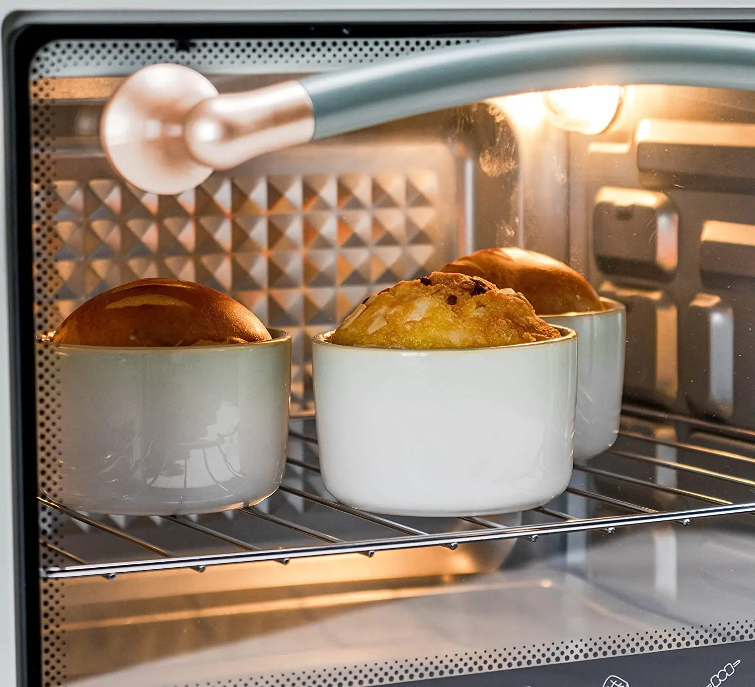 UNICASA 8 oz Creme Brulee Ramekins Ceramic Ice Cream Bowl With Dessert Spoon and Fruit