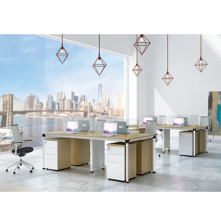 Commercial Furniture 4 Person Office Workstation Frame Metal Leg Computer Table