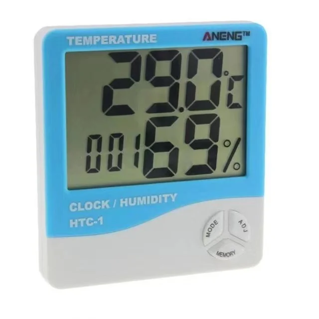 Thermometer With Hygrometer Clock For Eyelash Extension Indoor Outdoor Digital LCD Eyelash Digital Humidity Thermometer