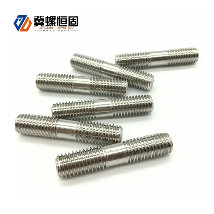 China stainless steel double threaded stud double head stud bolts