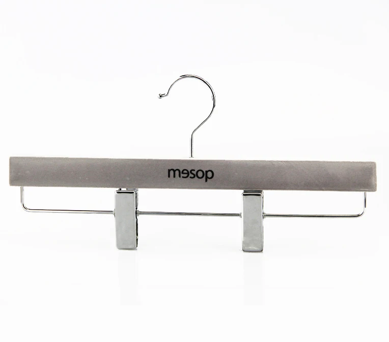 VPT96 black customized velvet plastic clothes hanger
