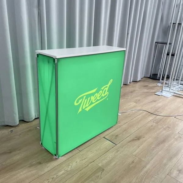 Trade Show pop up SEG Fabric Aluminum Extrusion Advertising ceiling LED light Box table Sign