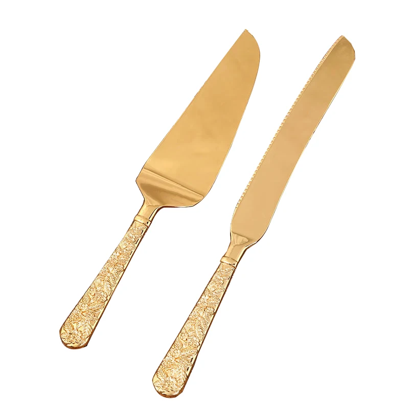 Pie server Gold Zinc alloy Cake knife and server set for Wedding, Birthday, Parties and Events