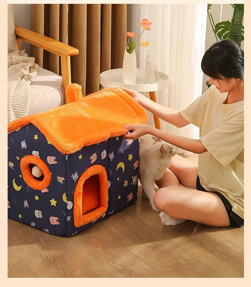 Dog house with foam winner warm cat nest pet products