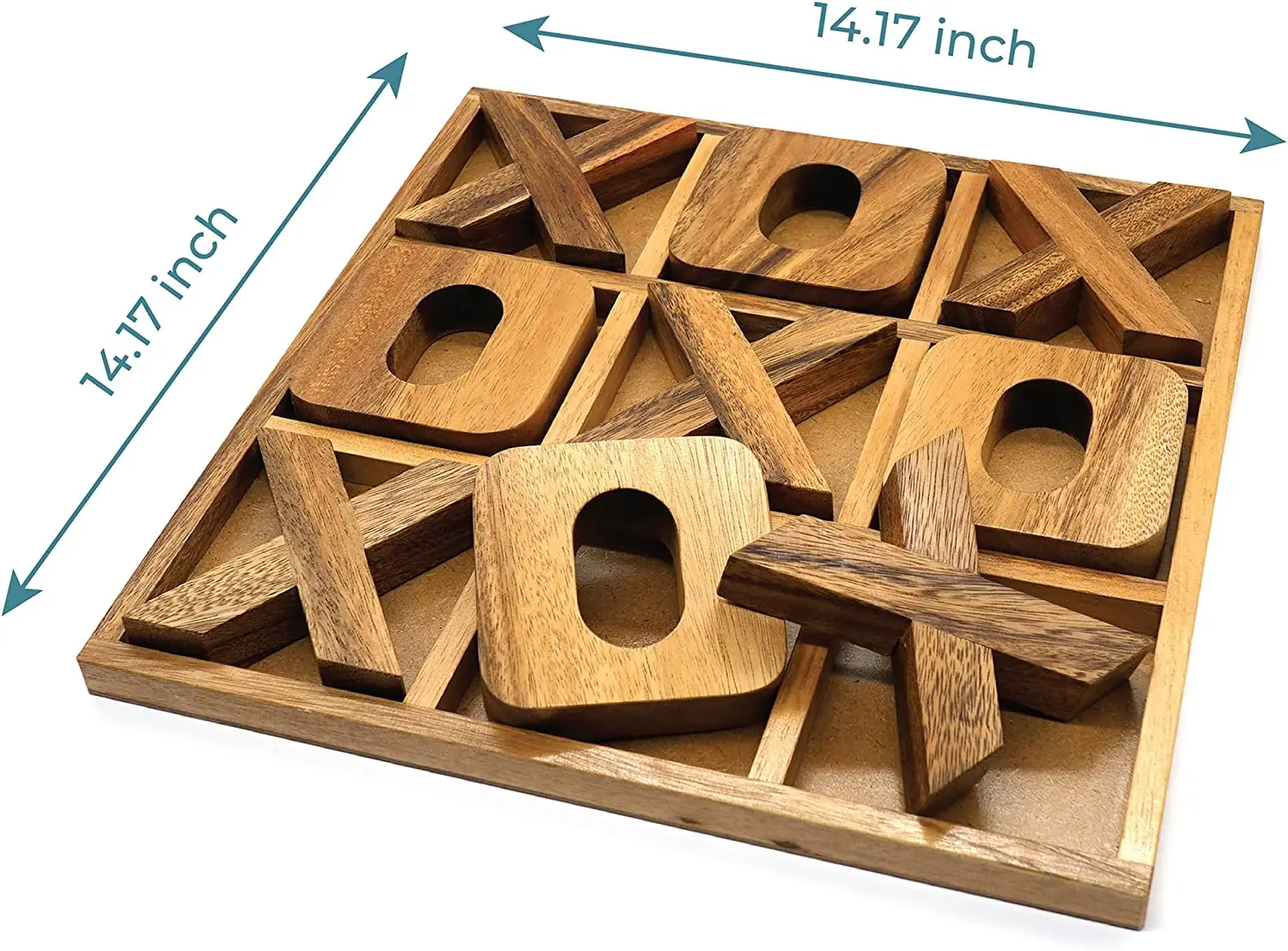 Tic Tac Toe Board Game With Wooden Storage Drawer Classic Wood Game