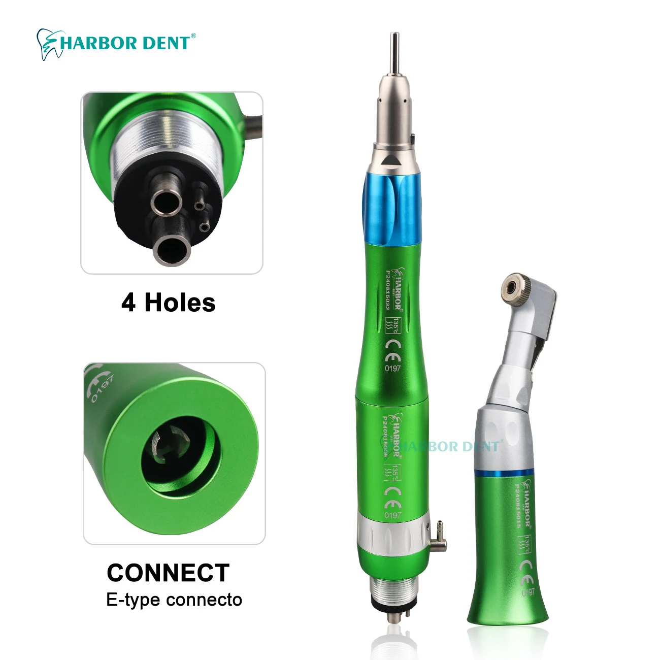 colored-dental-handpiece 2 hole 4 hole High Speed Air Turbine And External Water Spray Low Speed Handpiece Set Handpiece Kit