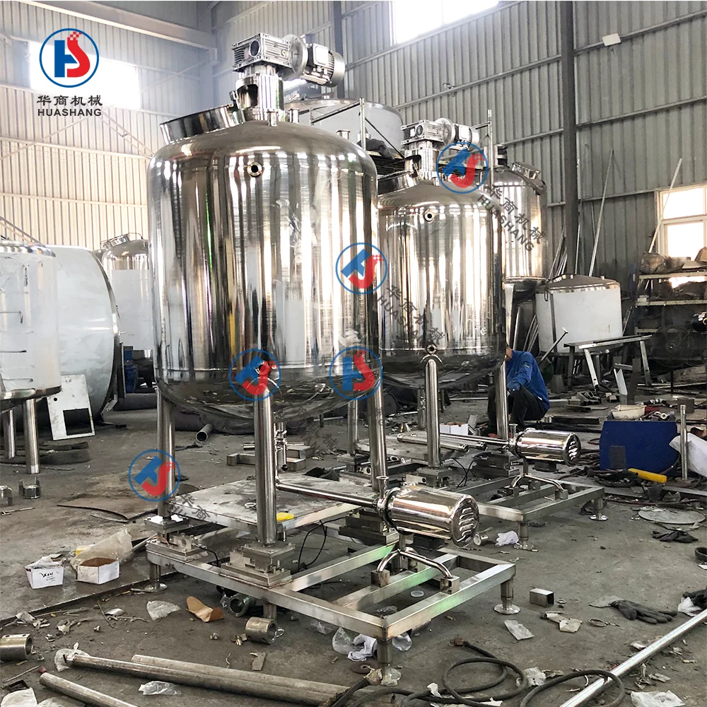 factory price industrial emulsifier mixing tank for cosmetic cream blending soap making machine stainless steel mixing tank