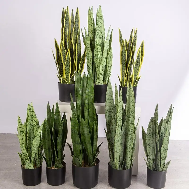 Cheap artificial plants bonsai home decor garden decoration green plants artificial sansevieria wholesale custom inventory