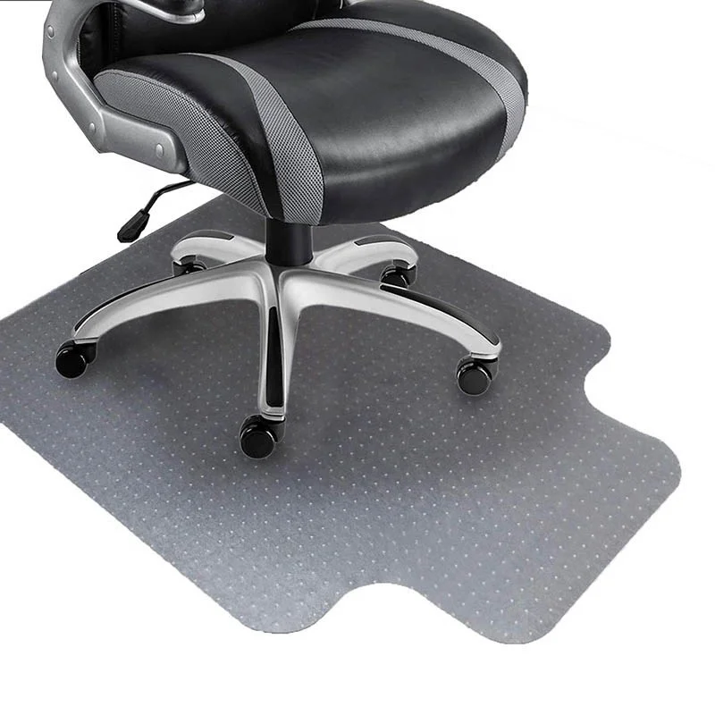 Scratch Resistant Transparent Studded Office Chair Mat For Hardwood Floor Or Carpet