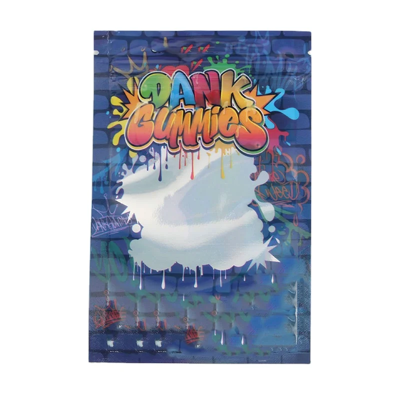 
 3.8x5.7in Blue stand up zipper pouch packaging mylar bag dank Gummies gas-lato zip lock pouch for candy runtz cookies puff  