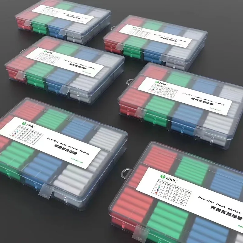 200 шт. 2uul ST11 нарезана так чтобы вы смогли терм усадочная трубка прозрачная припоя упаковка комплекта подключения изолированный провод кабель батареи с запахом комплект из