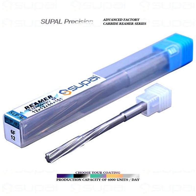 SUPAL Customized 6 Flute Spiral reamer Carbide Helical Reamer For Stainless Steel