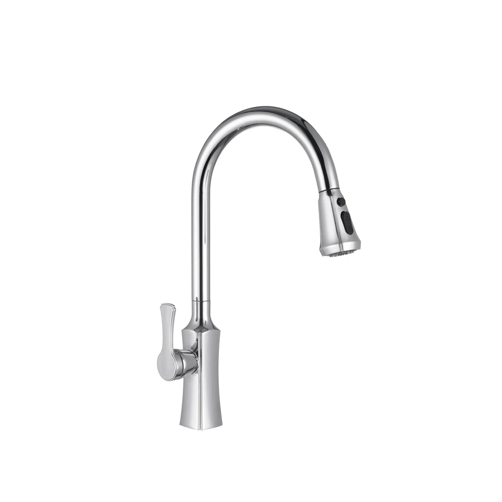 Kaiping Modern design kitchen mixer brass singe lever chrome square sink faucet hot and cold water kitchen sink tap