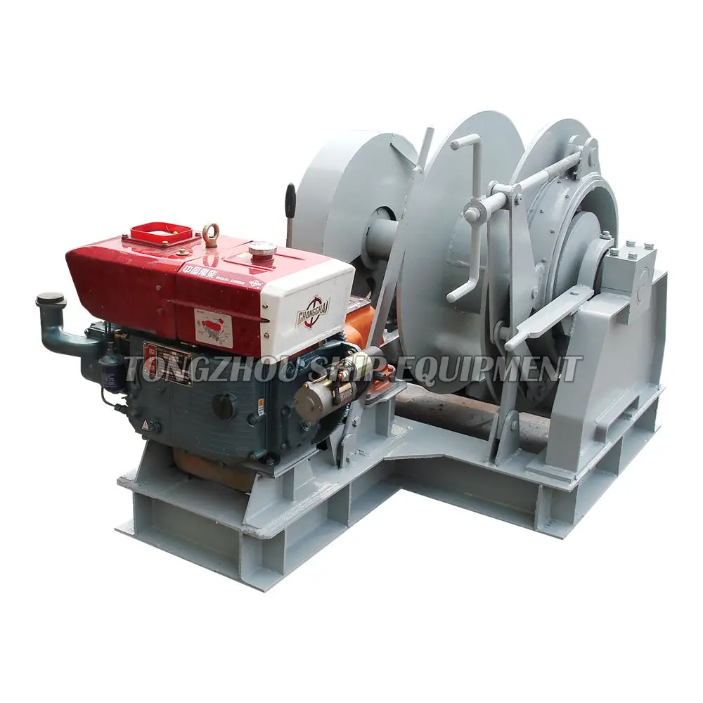 Diesel or hydraulic single gypsy anchor winch