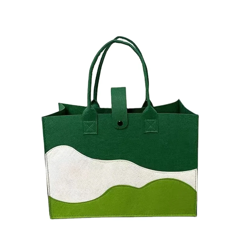 2024 Best Selling High Quality Eco-friendly Fashion Women Felt Shopping Bag Beach Tote Bag Trap