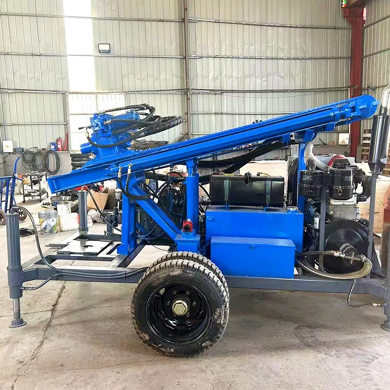 Factory Direct Sale Wheeled 300M Hydraulic Powerful Dual-Purpose Water and Gas Drilling Rig