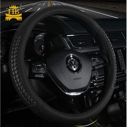 Accesorios para autos genuine leather car steering wheel cover great touch