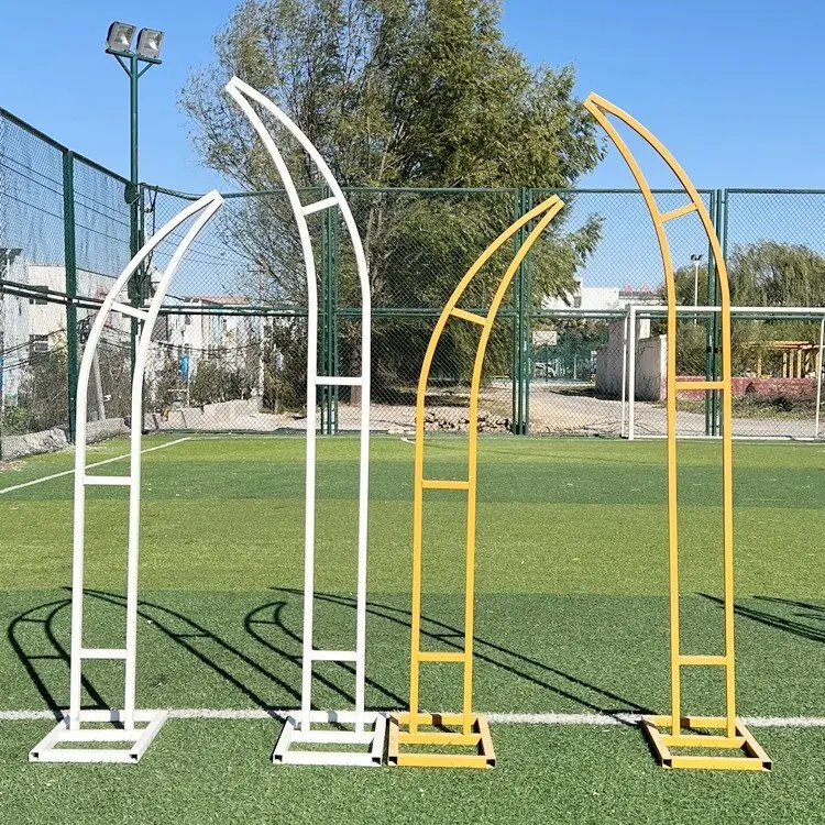 Top Quality Customized Sizes Stands Gold White Metal Party Wedding Stage Backdrop Decoration Arch Horn Stand For Sale