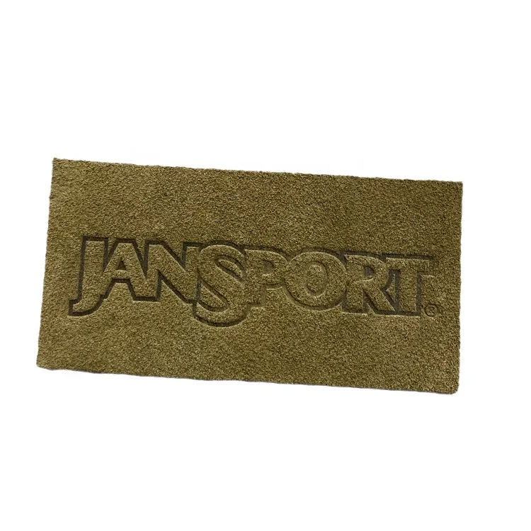 Faux Leather Sew On Labels Custom Heat Press Brand Name Logo Soft Suede Patches for Clothing and Hats and Bags