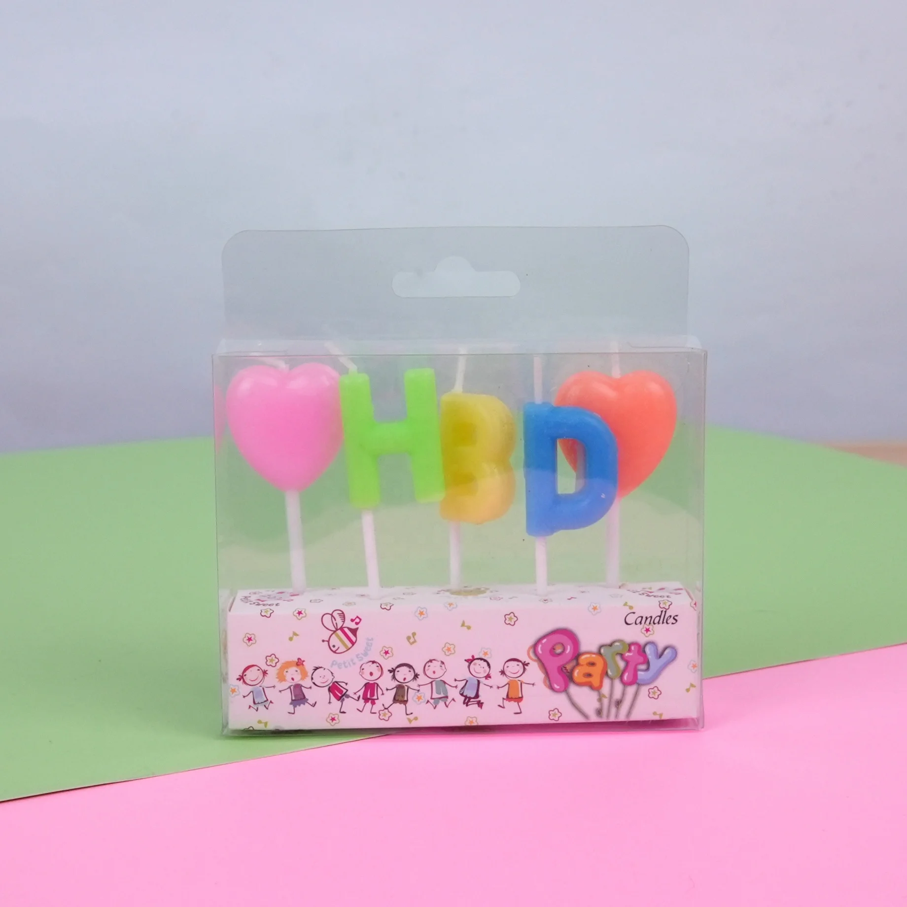 New Arrival Love Heart Shaped Birthday Candles Color Diamond Love Colorful Decorative Cake Candle