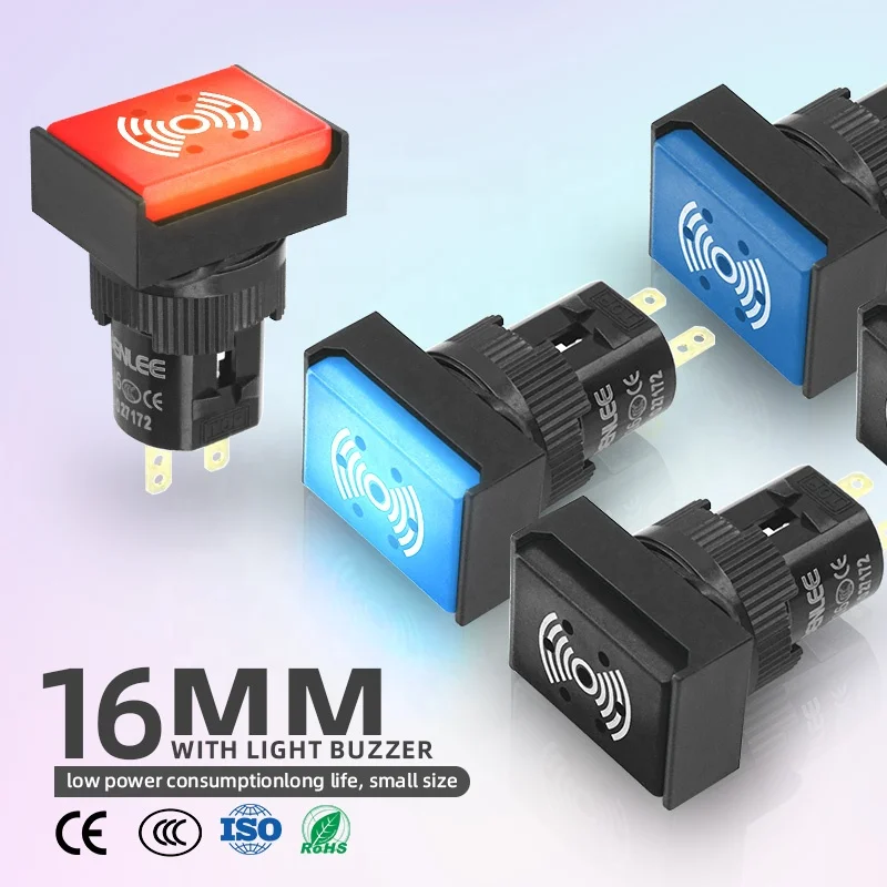 Wholesale OEM BENLEE Buzzer Security Continuous Beep Alarm Sound 16MM Rectangle Head DC 6V 12V 24V Plug In Buzzers