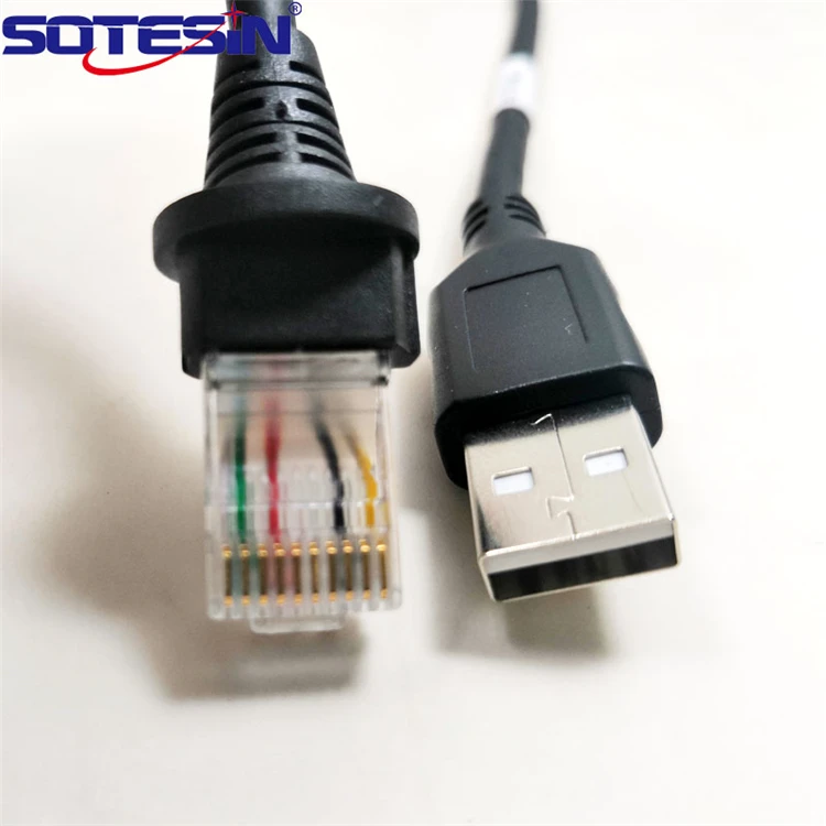 Free sample cash register cable USB to RJ45 2M data record barcode data cable for Honeywell Series MS7180 MS7600 MS7625
