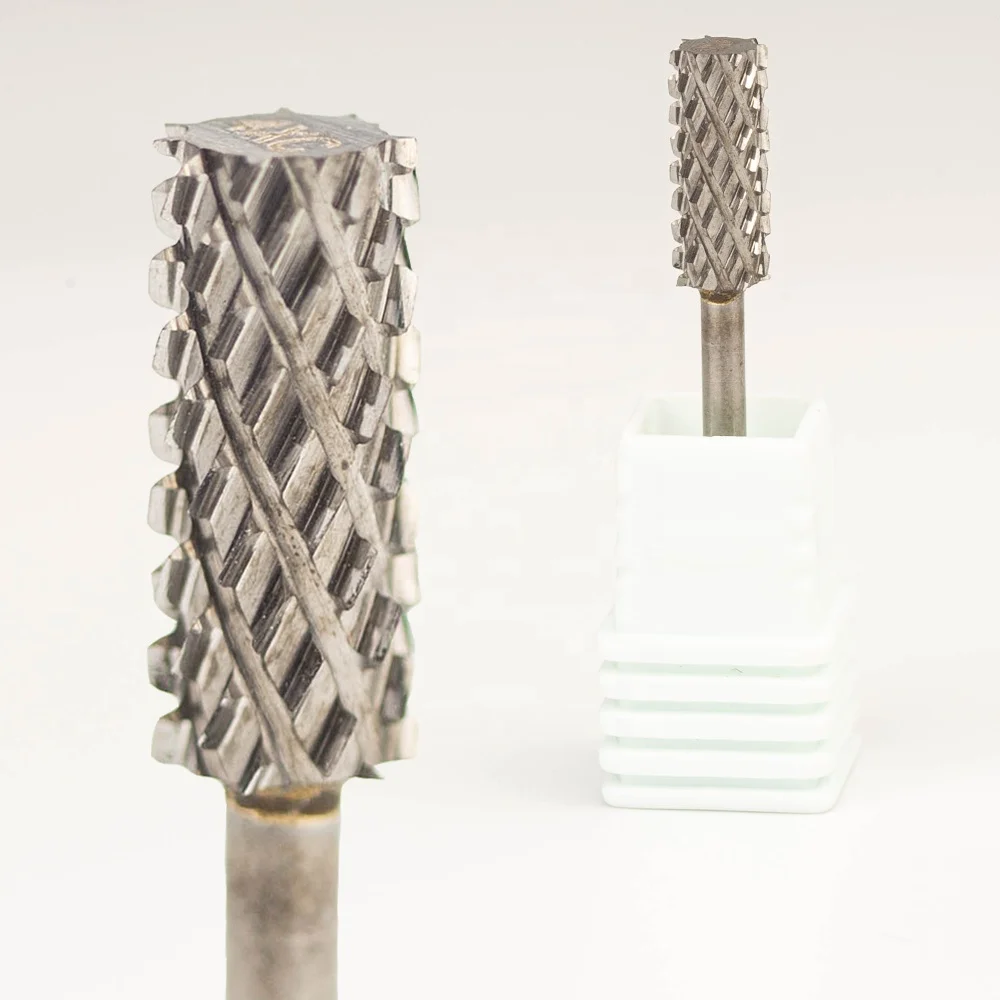 Fast Delivery Wholesale Acrylic Sharp Cross Cutting Teeth Professional Small Barrel Electric File Drill Nail Bits Carbide 4XC