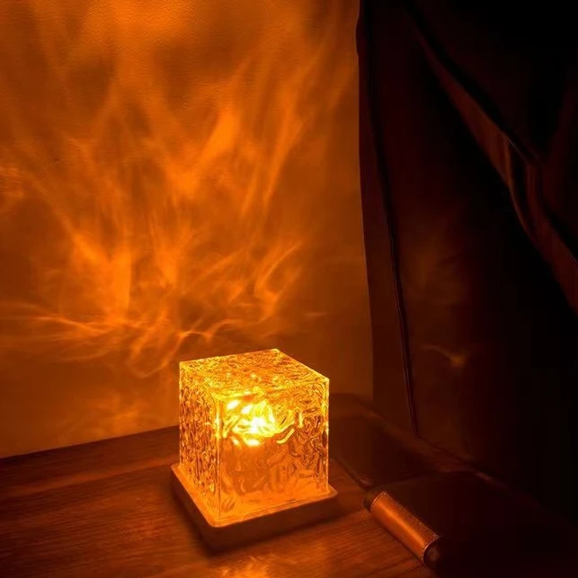 Вращающаяся водяная рябь светодиодный ночник прикроватное пламя атмосферный свет романтический подарок Звездное небо проекционный воды