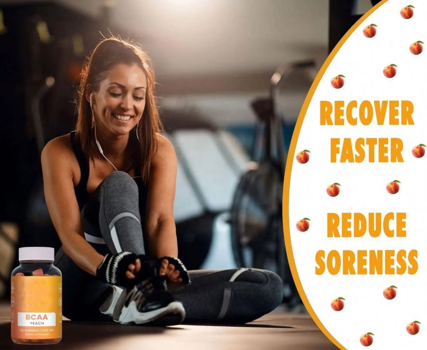 ODM&OEM BCAA Plus Recovery Creatine Monohydrate BCAA Amino Acid Supplement Gummies Supports Lean Muscle Maintenance Pre Workout