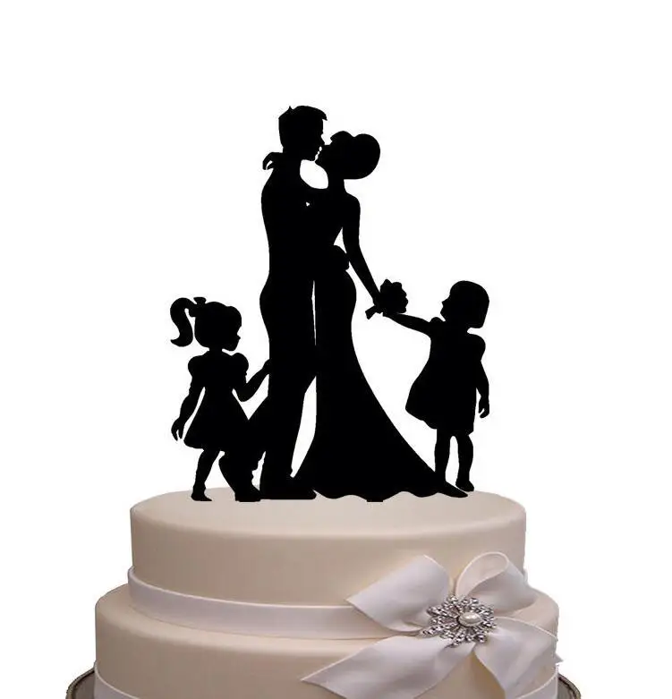 High Quality Acrylic Cake Topper Happy Family Husband Wife Figure Statue Couple Cake Topper Creative Wedding Gifts