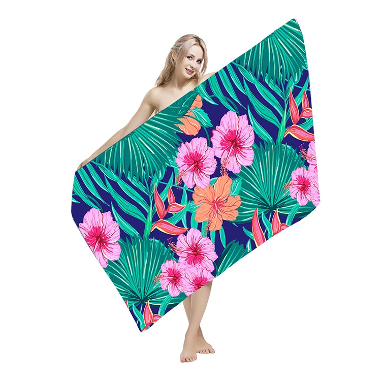 Fashion Design Super Absorbent Sand Free Customized Microfiber 3D Digital Print Swim Pool Towel Mats Beach Towels