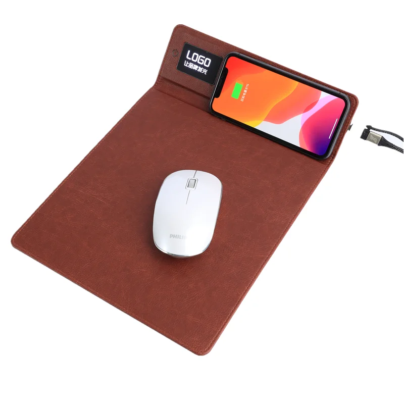 
new product ideas 2021 2022 arrival custom design logo RGB gaming mousepad PU Leather wireless charging Charger Mouse Pad  (1600067304181)