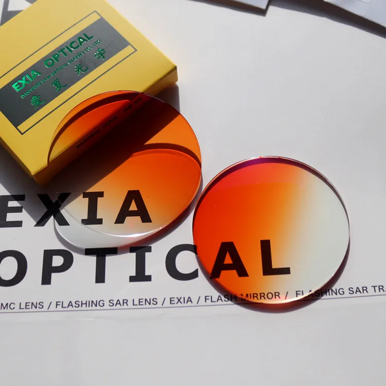 EXIA Lens M28 Sunglasses Lenses Amber/Orange Gradient SHMC MR-8 1.61 UV400 Anti-Impact Base Curve 3 Thickness 3mm