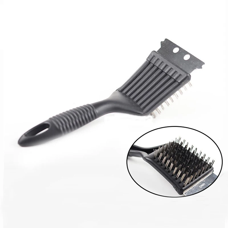 8 Inch Small Grill Brush and Scraper with Stainless Steel Wire Bristle BBQ Accessories for Outdoor Grill