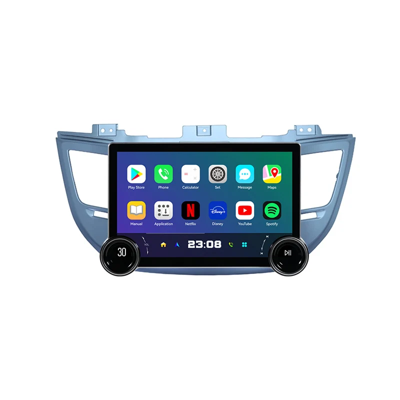 Barfond 11.5 Inch 1din Car Radio 4+64GB Carplay and Android Auto Built in DSP Wifi BT GPS Fan Cooling For Hyundai Tucson 2015