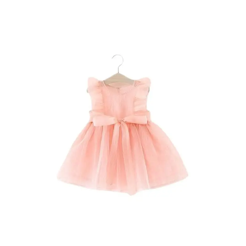 Hao Baby Summer Girls Wear Toddler Pure Color Dress Children Party Beautiful Dress
