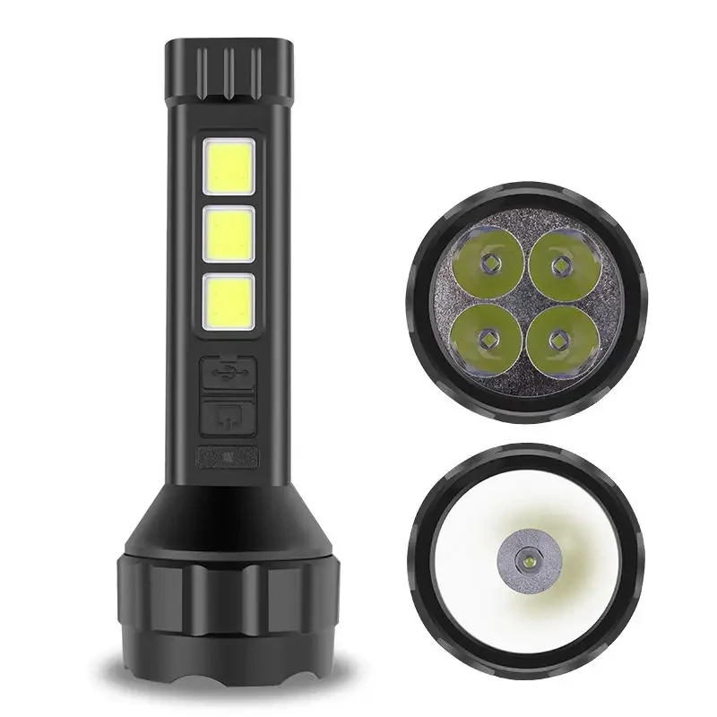 Super Bright Zoom Pocket Small Powerful Flashlight Torch Light LED EDC Mini Flashlight Rechargeable